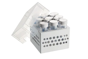 艾本德儲(chǔ)存盒 3 × 3, 可放置 9  個(gè) 50  mL 試管和 4  個(gè) 15  mL 試管，2  件，高 127  mm，5  英寸，聚丙烯材料，可耐受最低 -86  °C，高溫高壓滅菌，帶蓋子