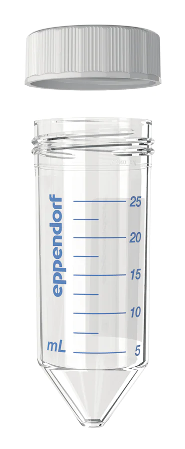 艾本德Eppendorf Conical Tubes 25 mL 帶螺旋蓋, 25 mL, 無(wú)菌、無(wú)熱原, 無(wú)RNase和DNase, 無(wú)DNA, 無(wú)色, 200 個(gè) (8 包 × 25 個(gè))